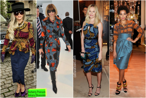 Burberry Prorsum Ankara Obsession -  Lady Gaga, Anna Wintour, Kate Bosworth, and Solange Knowles